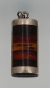 Vintage Modernist Baltic Amber and Silver Pendant