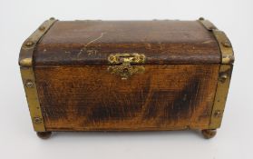 Small Vintage Wooden Box in Treasure Chest Style