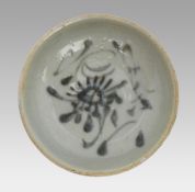 Small Korean Buncheong Brushwork Dish, Joseon Dynasty, 15th–16th Century