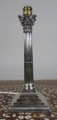 Silver Plated Table Lamp. 13 x 13 x 34 (height) cm