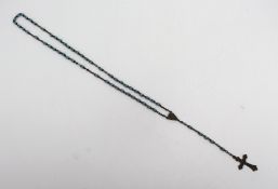 Vintage Rosary with Blue Glass Beads – Early to Mid-20th Century