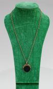 Edwardian 9ct Rose Gold Swivel Fob Pendant Necklace