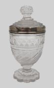 Regency Cut Glass Jar with Sterling Silver Mount by Matthew Boulton
