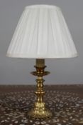 Vintage Gilt Metal Table Lamp with Pleated Shade