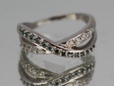 Vintage 9ct Diamond and Demantoid Ring