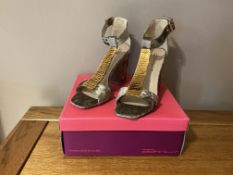 Dolcis “GIGI” Women’s High Block Heel Sandals, Size 7, Mink - New RRP £40