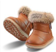 Girls’ Winter Warm Fur-Lined Ankle Boots Waterproof Snow Booties For Cold Weather Eu 26