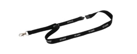 Title: 100 x Staff Lanyards RRP Â£2.99 ea Description: Durable textile black lanyard printed with