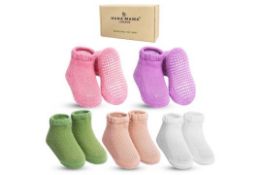 Title: 24 x HANA MAMA 5 Pairs GOTS Organic Cotton Baby Thermal Socks Total RRP Â£334.80 L1