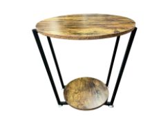 Title: Wooden And Metal Side Table Description: Wooden And Metal Side Table Condition: New Location: