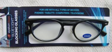 Title: 100 x Eyekon Blue Light Blocking Unisex Glasses Description: Eyekon brand blue light blocking