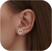 Title: 10 x Heart Initial Stud Earrings for Women Girls L11a Description: Surplus Amazon Stock -