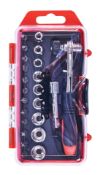 Title: 23 Piece Offset Ratchet Drive Handle Socket Set L2b Description: 23 Piece Offset Ratchet