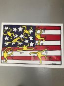 Bundle of Five (5) After keith Haring 'American Flag' Offset Lithograph