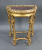 Giltwood Demi-Lune Bijouterie Table, c.1900