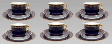 Set of 6 Romanov Collection Cobalt Blue Trios