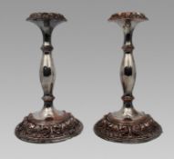 Pair of Antique Sheffield Plate Candlesticks