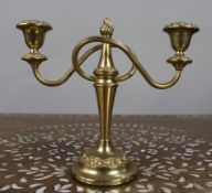 Vintage Gold-Plated Twin-Branch Candelabrum