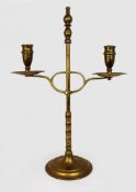 Vintage Adjustable Brass Twin-Arm Candelabra, Mid-20th Century