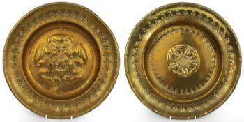 Pair of Large Antique Brass Chargers c.1900