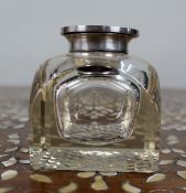 Fine Antique Silver and Cut Glass Inkwell c.1916