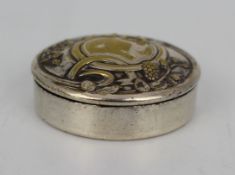 Art Nouveau Silver Plated Pill Box by Armand Frenais French c.1900