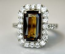 GIA Certified Natural Rare Alexandrite Ring 5.07ct With 1.38ct Diamond & 18k White Gold