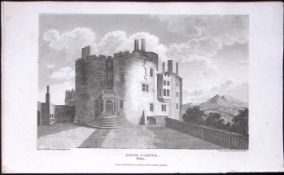 Powis Castle Welshpool Wales Antique 213 Years-Old Georgian Steel-Engraving-203
