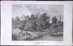 Henley On Thames Shiplake Church Oxfordshire Antique 212 Years-Old Steel-Engraving-55