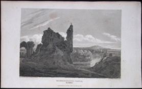 Knaresborough Castle Yorkshire Antique 213 Years-Old Steel-Engraving-28
