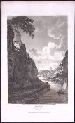 Durham Gateshead View from The River Tyne Antique 223 Years-Old Steel-Engraving-147