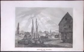 Henley On The Thames Oxfordshire Antique 212 Years-Old Steel-Engraving-53