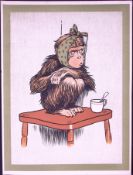 Cecil Aldin Antique Zoo Babies Scarce Illustration “Baby Chimpanzee”-9