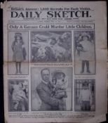 WW1 List of RMS Lusitania Survivors Reports & Photos Antique 1915 Newspaper.