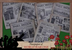 Job-Lot 5 WW1 Authentic Antique Newspapers War Reports & Pictures-30.