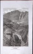 Gellforth Spout Lake District Antique 211 Years-Old Georgian Steel-Engraving-212