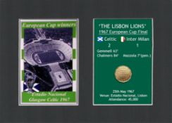 The Stadium Celtic FC European Cup Mount & Original Half-Crown Coin Metal Art Set