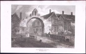 Nottinghamshire Southwell Church 212 Years-Old Steel-Engraving-160