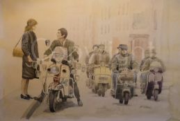 Mods Quadrophenia Vespa's & Lambretta's Nostalgic 1960's Large Metal Wall Art