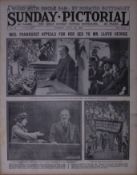 Emmeline Pankhurst Women's Right to Serve March, Reports & Photos Antique 1915 Newspaper.