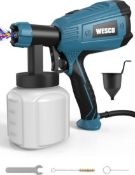 Paint Sprayer, Wesco 500W DIY Electric Spray Gun With 3 Spray Patterns, 3 Nozzle Size