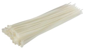 5 Packs 200 x 3.6 mm White / Natural Nylon Cable Ties (Pack of 100)