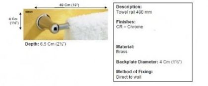 32 x Valsan Sintra Chrome Kitchen / Bathroom Towel Rail 460mm 19
