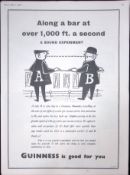 Guinness 67 Years-Old Advert 1958 Sound Experiment Print: G.E.2883-F