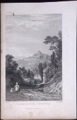 Cornwall Launceston Town Antique 193 Years-Old Steel-Engraving-24