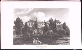 Bentley Priory Harrow London Antique 200 Years-Old Steel-Engraving-247