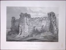 Tantallon Castle Edinburgh Scotland Antique 152 Years-Old Engraving-6