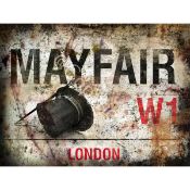 Mayfair The Home of Style Iconic London Street Sign Metal Wall Art