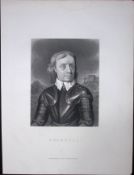 Oliver Cromwell Scotland 1873 Antique 152 Years-Old Engraving-45