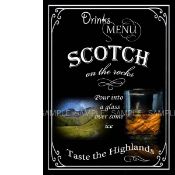 Scotch on The Rocks Drinks Of The Past & Present Pint- Shorts-Wine Metal Wall Art
